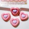 Macaron brillante de dos colores, amor, DIY, hecho a mano, pegamento de crema, resina, accesorios para horquillas de pelo, carcasa de teléfono móvil, material para accesorios de pelo