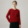 Suéter de punto para mujer, mezcla de seda y cachemira, cuello redondo, tejido grueso de siete puntos, manga larga, con diseño trenzado, adecuado para usar en capas, nuevo estilo otoño e invierno