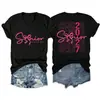 Clase Senior 2027 Amazon Ebay Sitio Independiente Moda Casual Elegante Camiseta de Manga Corta con Cuello en V para Mujer