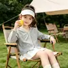 Nueva camisa de verano estilo coreano con aire acondicionado para niñas, con diseño de lazo, adecuada para usar al aire libre, cárdigan de manga larga, color liso y protección solar