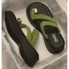 Slippers for Women 2025 Summer New Fashion Versatile Metal Thick-Soled Comfortable Casual Flip-Flops