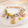 Pulsera de Cuentas con Agujero Grande DIY con Colgantes de Castillo de Cuento de Hadas, Caballo de Troya y Estrella, Pulsera de Cadena de Serpiente Ajustable para Mujer al por Mayor
