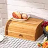 Caixa de Armazenamento de Pão de Madeira Transfronteiriça Caixa de Armazenamento de Sobremesas Multiuso Caixa de Madeira Caixa de Armazenamento de Alimentos de Madeira para Cozinha com Tampa Flip