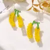 Verão Brincalhão e Fofo Cristal Amarelo Banana DIY Sol Menina Bolsa de Frutas Chaveiro Fivela de Sapato Pingente
