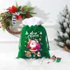 Bolsa de Presente de Natal Transfronteiriça Bolsa de Presente de Papai Noel de Desenho Animado Bolsa com Cordão de Veludo