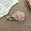 Pinza para el Cabello de Flor de Organza Super Hada Tejido Hecho a Mano Tocado Lateral Clip Decorativo Pinza de Flor Creativa