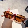 Gafas de sol nerd de estilo coreano carey leopardo bronceado para mujer, modernas, a la moda, de alta gama, para cara pequeña y redonda
