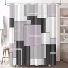 Cortina de ducha impermeable y a prueba de moho, Cortina de ducha impermeable geométrica, Lavable a máquina, Cortina de baño simple de poliéster, Cortina divisoria plegable para baño