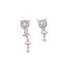 Aretes de Mariposa Piedra Lunar Super Hada Borla Clip para la Oreja Nicho Zircón Asimétrico Clip para Hueso de la Oreja Temperamento Moda Nueva Tendencia