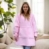 Manta Ponible Transfronteriza Tk Talla Grande Pijama Sudadera con Capucha de Franela Unisex Bata Perezosa Sudadera Manta Talla Grande