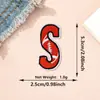 Parches de Tela de Colores Rojos con 26 Letras del Alfabeto Inglés y Números, Estilo Béisbol Americano, Parches Decorativos para Planchar DIY