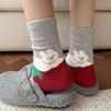 Meias Grossas de Algodão Femininas para Outono e Inverno com Estampa de Animais de Desenho Animado Aveludados, Meias de Cano Médio, Absorventes de Suor, Quentes, Fofas, Caídas