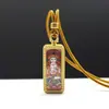 Pingente Thangka Mini Pequeno de Mão Thangka de Cinábrio Oito Santos Protetores Benmingfo Pingente de Colar Thangka Puxian