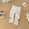 Leggings Dianxi Spring Nuevos de Lunares Apilados para Bebés y Niños Pequeños, Pantalones Elegantes Versátiles con Puños de Lazo para Bebés Niñas