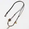 Cordão de Colar Trançado para Mulheres, Cordão com Pingente de Buda de Jade Hetian, Cordão de Couro, Cordão para Pingente de Clavícula de Sândalo, Cordão Trançado Artesanal Atacado