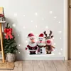Adesivos de Natal para janela de pelúcia BRUP com Papai Noel, um boneco de neve e uma rena - um conjunto de três. BR-UV5796C