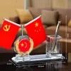 Portalápices creativo decoración escritorio de oficina almacenamiento portalápices grande de alta gama regalo decorativo Bandera Roja bandera miembro del partido bandera