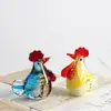 Zibo manualidades de esmalte de colores adornos cuckoo pollo gallo gallina animal productos de vidrio Boshan estatua venta al por mayor transfronteriza