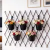 Gancho Negro Desmontable Transfronterizo Maceta de Hierro Cubo Colgante Cubo de Lata Montado en Pared Maceta Colgante para Plantas Suculentas