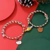 Pulseras Navideñas Europeas y Americanas, Pulseras de Color Mixto Rojo y Verde, Paquete de Dos Pulseras de Pareja, Pulseras para Mejores Amigos, Pulseras Navideñas Transfronterizas