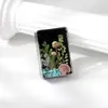 Marcador de livro de resina estilo floresta com flores reais e secas, presente criativo temático de floresta que brilha no escuro, ornamento de artesanato em resina