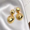 Pendientes de Alta Gama Transfronterizos Europeos y Americanos, Pendientes Geométricos Cóncavos Irregulares de Onda Minimalista para Mujer