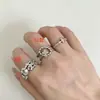 Anillo floral personalizado dulce y fresco para mujer, delicado y lujoso, anillo abierto finamente elaborado, anillo minimalista de alta gama estilo ins para el dedo índice
