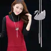 Cadena Larga para Suéter, Collar de Lujo Ligero y de Alta Gama para Mujer, Accesorio de Borla Moderno y Versátil, Colgante Simple de Perla que No se Desvanece