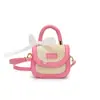 Bolsas para Niños 2025 Nuevo Bolso de Mano de Verano Moda Patrón de Paja Costura Diagonal Informal de Moda Bolso Cruzado para Niñas