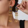 Pendientes de Borla y Cuentas con Diseño Étnico Exagerado Transfronterizo Estilo Retro Clásico con Colgante de Gota de Agua Nuevos Pendientes de Moda Nepalesa para Mujer