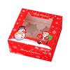 Caja de embalaje para cupcakes navideños, caja para pasteles occidentales, ventana abierta, caja transparente para mousse, postre, tarta de huevo, en stock