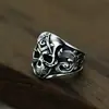 Anillo de Acero de Titanio para Hombre con Calavera Masónica Retro de Personalidad Europea y Americana, Anillo de Dedo de Moda Punk Tendencia Elegante