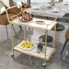 Carro Móvil Nórdico, Carrito de Almacenamiento de Alta Gama, Carrito de Bebidas para Hotel, Carrito de Comedor de Hierro Dorado Multicapa, Carrito de Entrega de Comida para Restaurante
