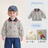 Sudadera para niños jellybaby otoño camisa polo infantil color block ropa para niños pequeños estampada conjunto de otoño para bebé de 5 años