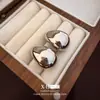 Pendientes de Plata Aguja Geométricos Lisos con Forma de Gota de Agua, Populares en Europa y América, Pendientes de Diseño de Nicho con Sentido de Individualidad, Accesorios para Orejas de Moda y Versátiles