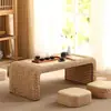 Mesa de té de ratán para tatami, mesa de té pequeña, alféizar de ventana de balcón, mesa de té simple para mirador, mesa baja japonesa, mesa kang.