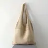 Bolso de Hombro de Punto Color Sólido Estilo Coreano Ins, Bolso de Mano Hueco, Bolso Tote de Gran Capacidad, Bolso Cruzado para Mujer