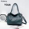 Bolsa feminina de um ombro elegante All-match Tote Bag grande capacidade feminina Top Layer Cowhide Natural Drop Crossbody Leather 2013 Bag