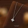 Collar de cruz de circonita para mujer plata esterlina s999 moda coreana versátil lujo ligero cadena clavicular colgante simple joyería de pie de plata