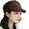 Boina plisada estilo japonés estilo Yamamoto Gorra pico de pato para mujer, Primavera y Otoño, Sombrero ecuestre adelgazante, Gorra de béisbol octogonal retro