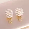 Pendientes de Hebilla de Aguja de Plata S925 Pendientes de Perla Grano de Arroz de Sentido Avanzado Pendientes Nuevos de Tendencia para Mujer Japoneses y Coreanos 2023