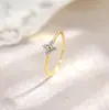 Anillo fino de plata de ley S925 con trébol de cuatro hojas y circón, diseño de nicho, chapado en oro de 18 quilates, microincrustación de moda, anillo fino versátil