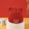 Gorro de Punto de Otoño e Invierno para Bebé Hombre y Mujer Gorro de Invierno con Protección para las Orejas para Bebé Gorro para Bebé Gorro de Lana de Año Nuevo para Niños
