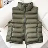 Novedades de Invierno Otoño Invierno Comercio Exterior Ropa de Mujer Cuello Alto Sin Mangas Algodón Plumón Algodón Ropa de Algodón Chaleco Chaleco Petite Chaqueta Negro