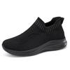 Zapatillas de deporte informales de verano para mujer, transpirables, con tejido de mosca, para correr, con calcetines nuevos de talla grande.