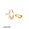 Brincos de Argola Simples Torcidos da Moda para Mulheres, Aço Inoxidável Brilhante em Forma de U Versátil Atacado