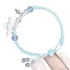 "Céu Azul Enviando Osmanthus" Japonês Cura Cinnamoroll Pulseira Azul Doce Fofa Feita à Mão com Contas Versátil Pulseira Feminina