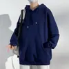 Sudadera con capucha de color liso para otoño e invierno para hombre, corte holgado, hombros caídos, manga larga, moderna, simple, versátil, estilo de pareja, top de moda de Hong Kong