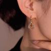 Pendientes de anillo de diamantes de alta calidad del mismo estilo de Tiktok, pendientes de celebridades de Internet con temperamento de diseño de nicho de lujo ligero para mujer