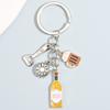 Moda Nuevo Simple Vino Tinto Uva Cerveza Abridor de Botellas de Aceite Colgante para Llaves de Coche de Hombre Colgante para Bolso de Mujer